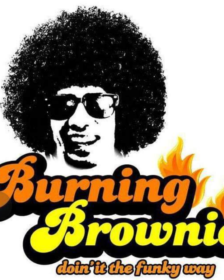 Burning Brownie logo - Review Monkey
